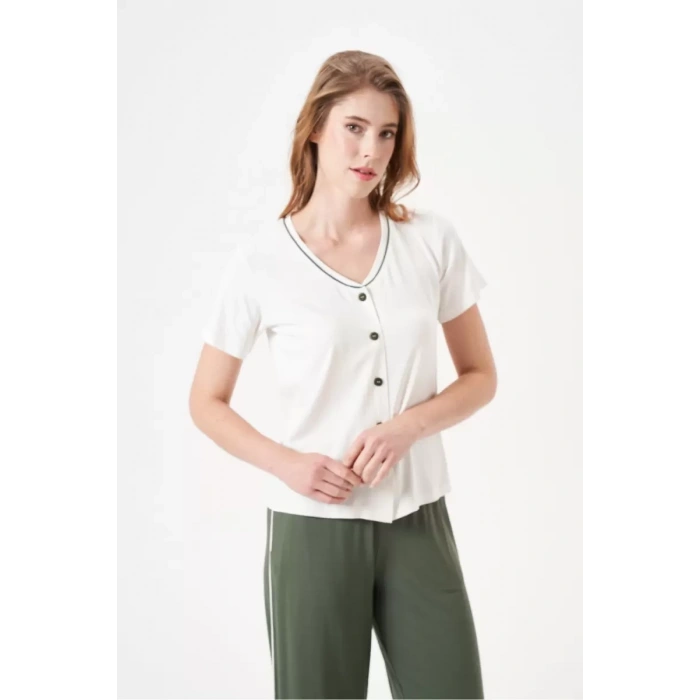 Pjs 29022 Kadın Düğmeli Pijama Takım
