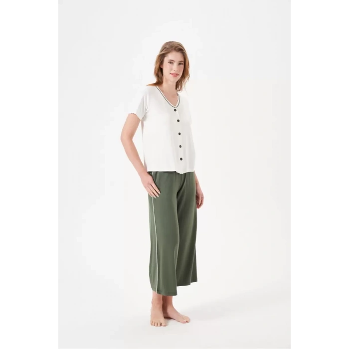 Pjs 29022 Kadın Düğmeli Pijama Takım