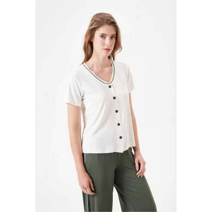 Pjs 29022 Kadın Düğmeli Pijama Takım