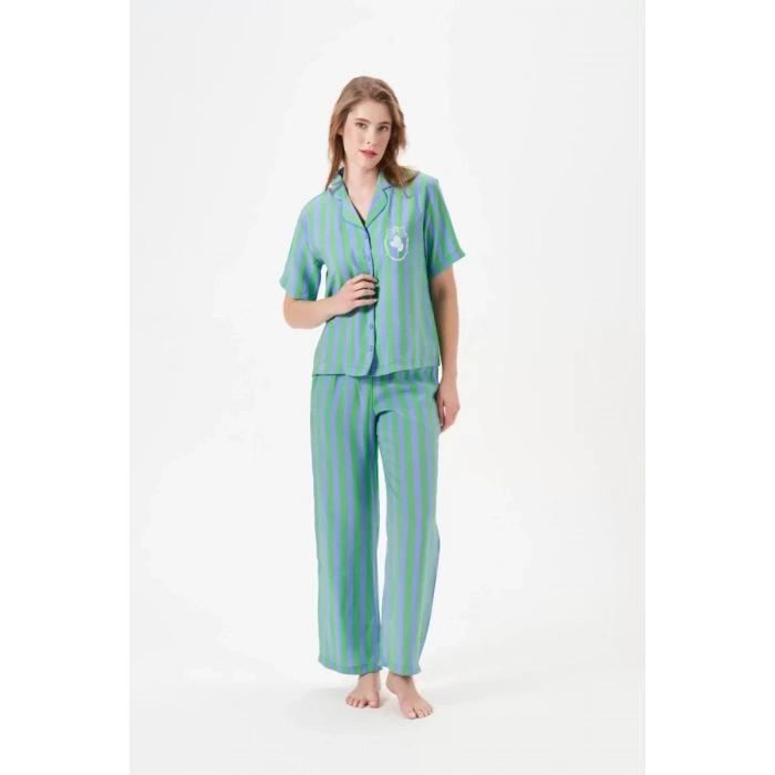 Pjs 29043 Kadın Düğmeli Pijama Takımı