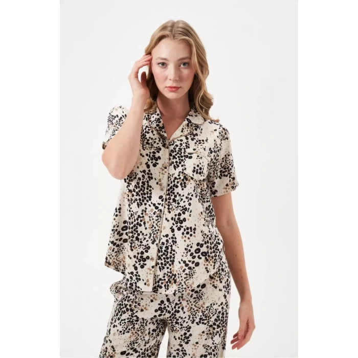 Pjs 29049 Kadın Düğmeli Pijama Takım