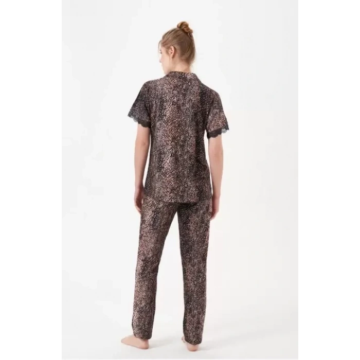 Pjs 29068 Kadın Kısa Kollu Düğmeli Pijama Takım