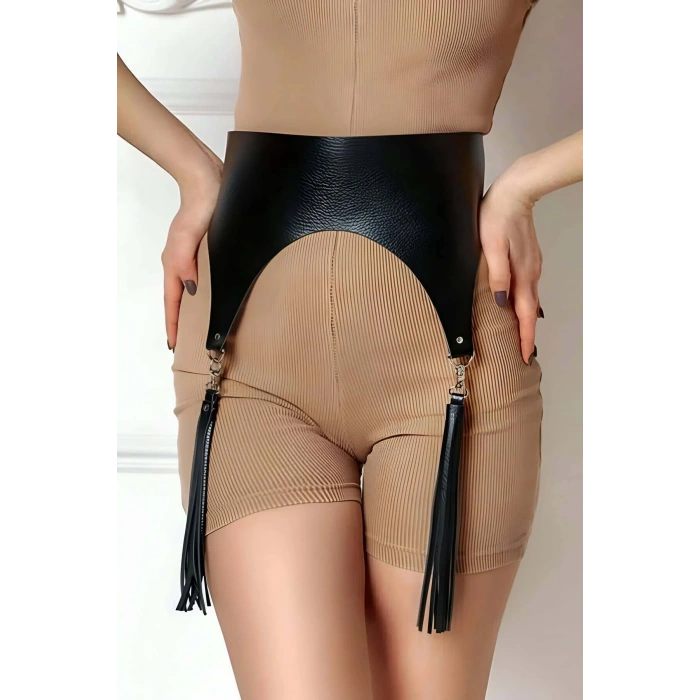 Püsküllü Deri Korse Kemer - Brf788