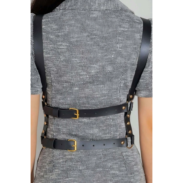 Seksi Deri Döğüs Harness - Brf1186
