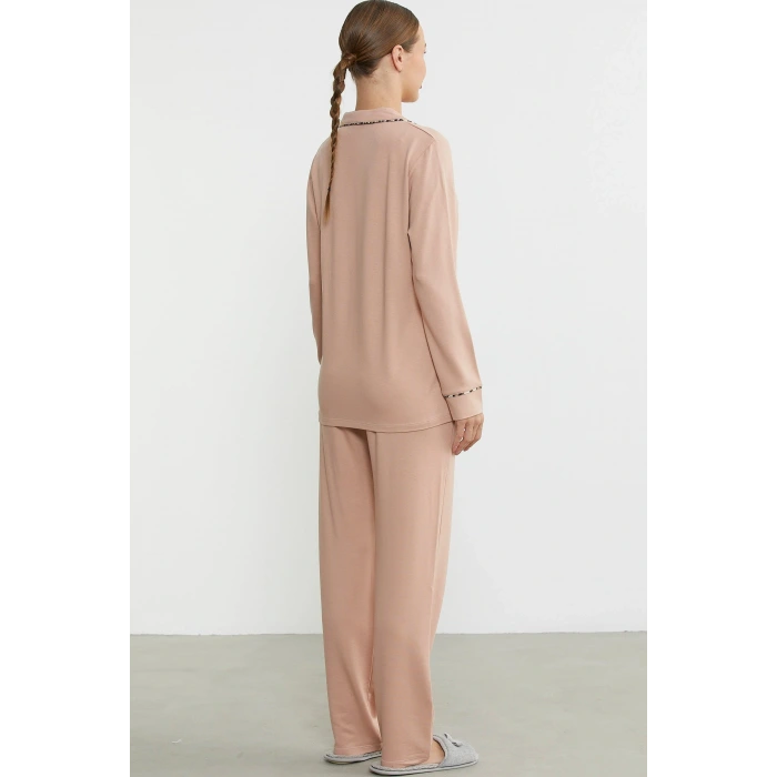 Sementa 76444 Düz Renk Gömlek Model Pijama Takım