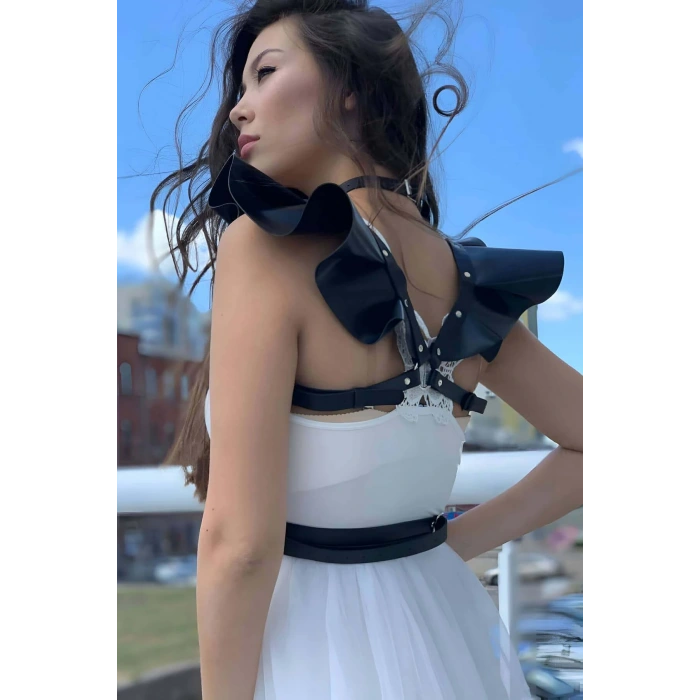 Şık Deri Seksi Göğüs Deri Harness - Brf996