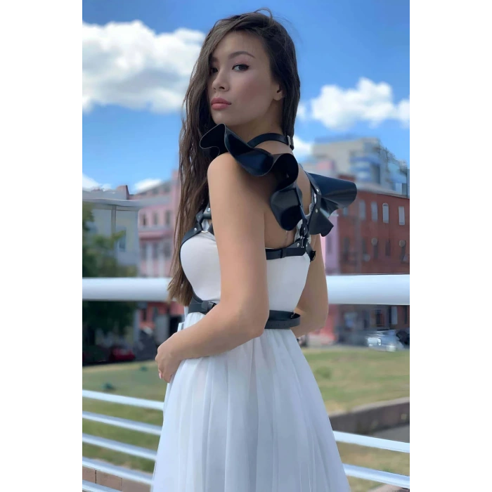 Şık Deri Seksi Göğüs Deri Harness - Brf996