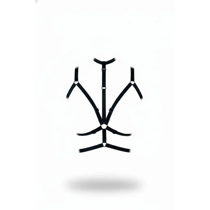 Siyah Göğüs Harness Ayarlanabilir Elastik Kafes Detaylı - Brf137