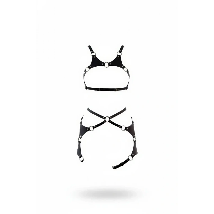 Siyah Harness Takım Deri O-halkalı Ayarlanabilir - Brf1253