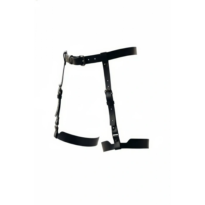 Siyah Jartiyer Harness Deri Ayarlanabilir Bacak Aksesuarı - Brf133