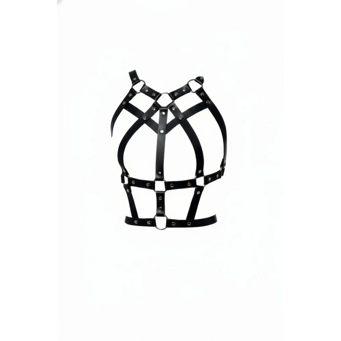 Siyah Kadın Kemer Deri Çoklu Bantlı Vücut Aksesuarı - Brf1085