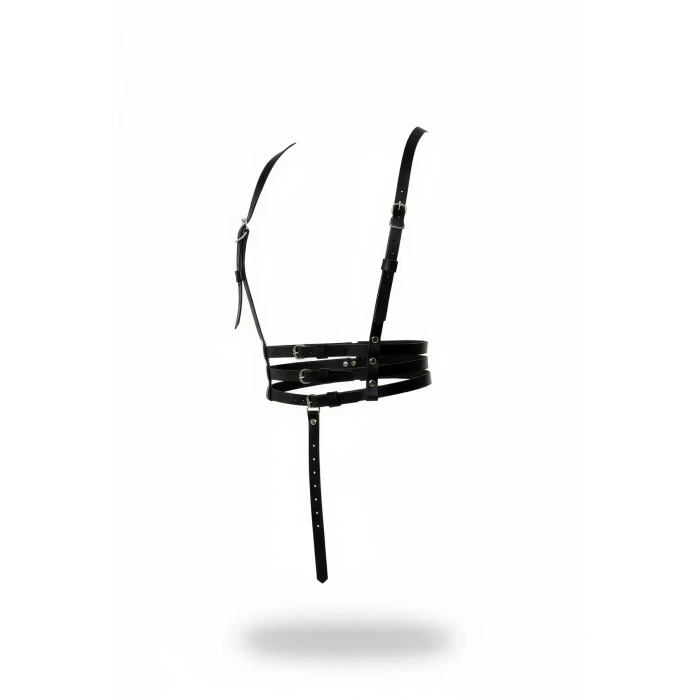 Siyah Kadın Kemer Deri Tokalı Vücut Aksesuarı - Brf178