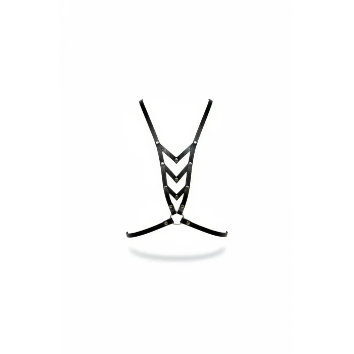 Siyah Kadın Kemer Zımba Detaylı Vücut Aksesuarı - Brf192