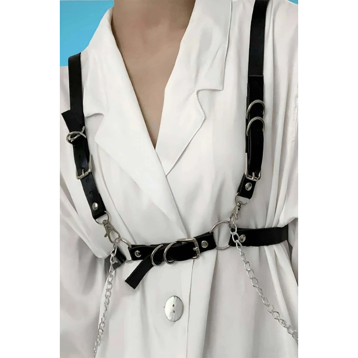 Zincir Ve Halka Detaylı Elbise Üzeri Kemer - Brf810