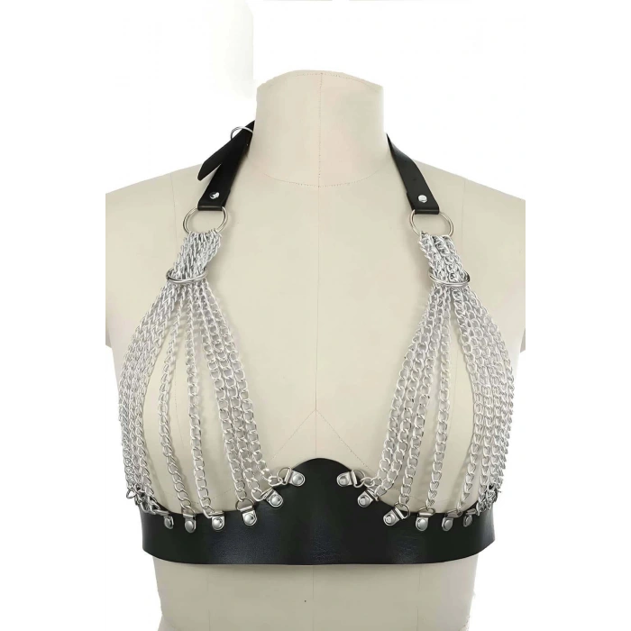 Zincirli Göğüs Seksi Harness - Brf964