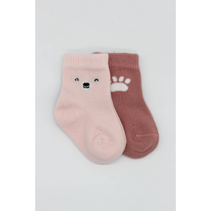 Bear Penye Soket Çorap 2li Pembe