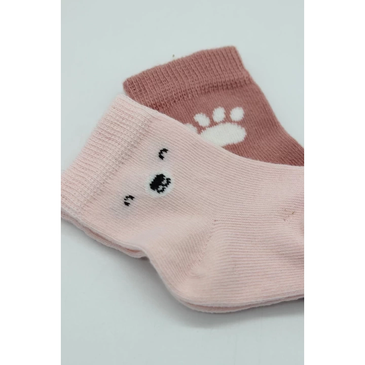 Bear Penye Soket Çorap 2li Pembe