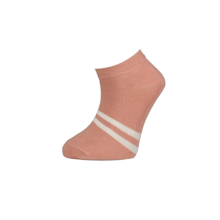 Çizgili 2li Yaş Patik Çorap  Pembe