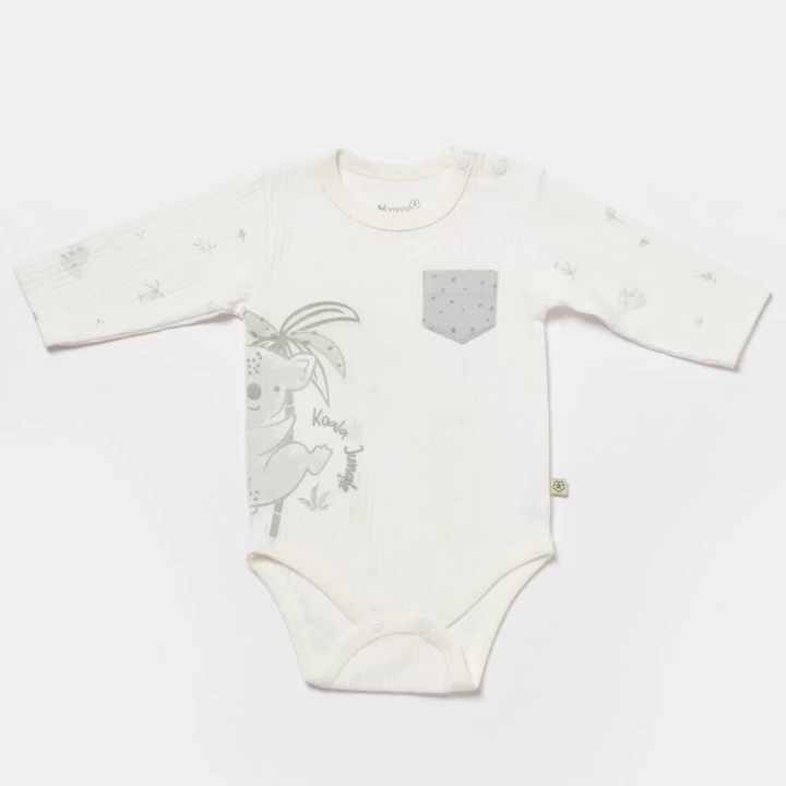 Koala Jungle Uzun Kol Bebek Body  Gri