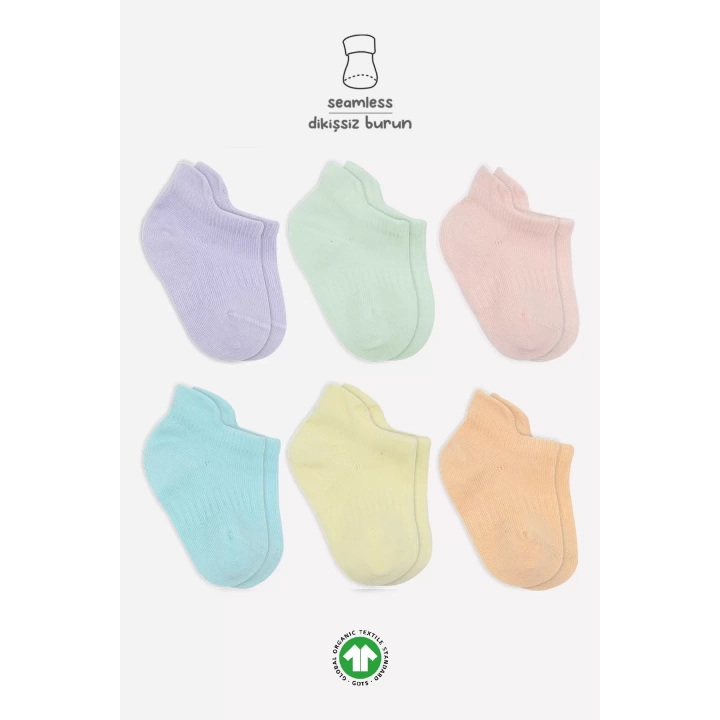 Mix Penye Sneakers Çorap 6lı  Lila