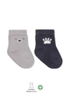 Bear Penye Soket Çorap 2li Gri