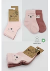 Bear Penye Soket Çorap 2li Pembe