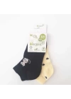 Cat 2li Yaş Patik Çorap  Siyah Sarı