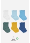 Mix Penye Soket Çorap 6lı  Turkuaz