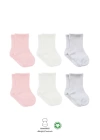 Penye Soket Çorap 6lı Pembe Ekru Gri