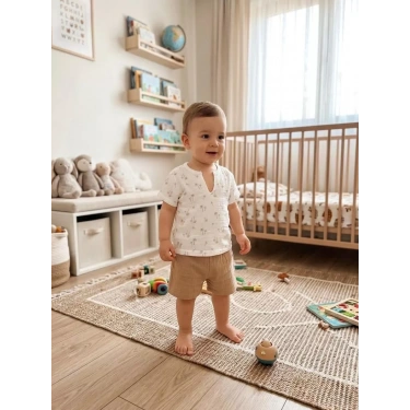 1/4 Yaş Müslin Kumaş Bebek Takımı