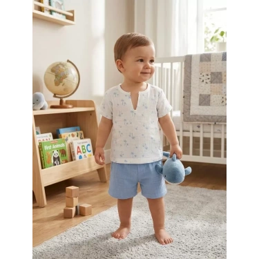1/4 Yaş Müslin Kumaş Bebek Takımı