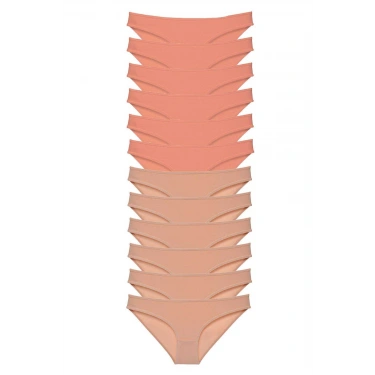 12 Adet Süper Eko Set Likralı Kadın Slip Külot Pudra Ten