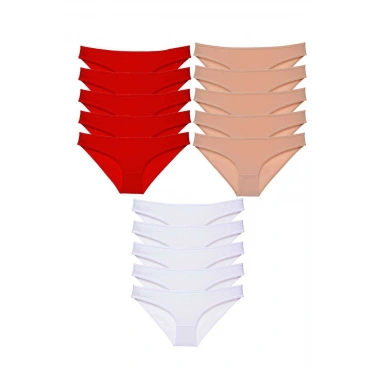 15 Adet Süper Eko Set Likralı Kadın Slip Külot 514