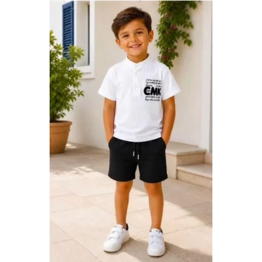 2/10 Yaş Keten Tişört Denim Şort Çocuk Takımı