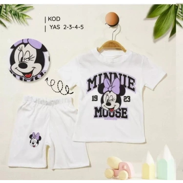2/5 Yaş Minnie Mouse Baskılı Çocuk Takımı