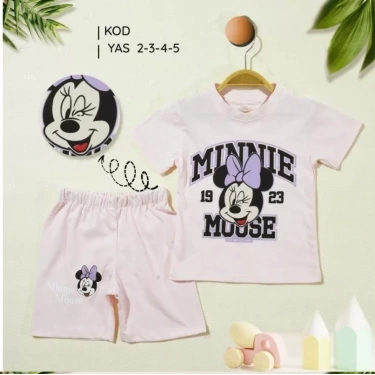 2/5 Yaş Minnie Mouse Baskılı Çocuk Takımı