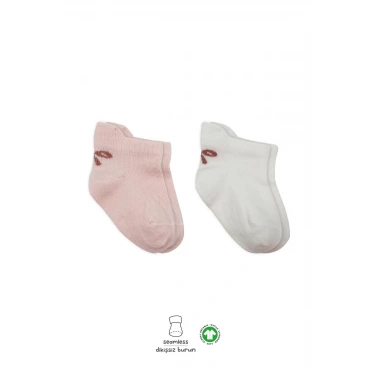 2li Sneakers Smile Penye Çorap Bs20106 Pembe Ekru