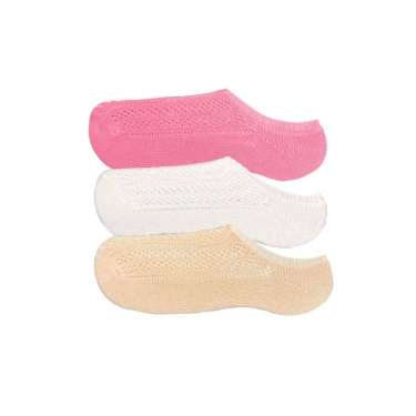 3 Adet Kadın Sneaker Dantelli File Pamuklu Yumuşak Çorap