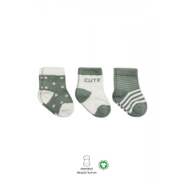 3lü Penye Cute Stars Soket Çorap Bs10115 Nil