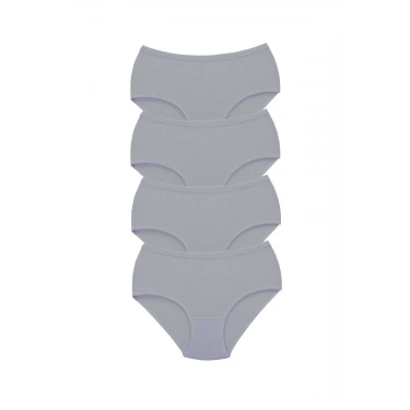 4 Adet Tutku Kadın Yüksek Bel Bato Kalın Lastik Külot Gri