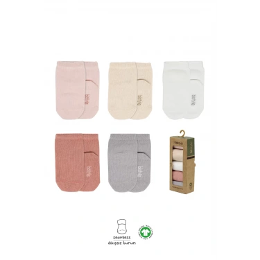 5li Penye Soket Kutulu Basic Çorap 10131 Pudra