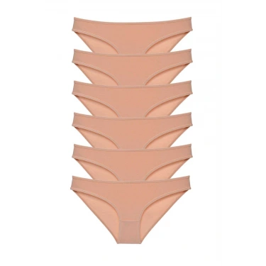 6 Adet Süper Eko Set Likralı Kadın Slip Külot Ten