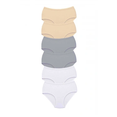 6 Adet Tutku Kadın Yüksek Bel Bato Kalın Lastik Külot S20