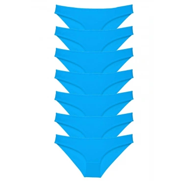 7 Adet Süper Eko Set Likralı Kadın Slip Külot Mavi