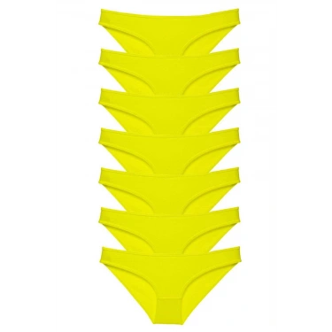 7 Adet Süper Eko Set Likralı Kadın Slip Külot Sarı