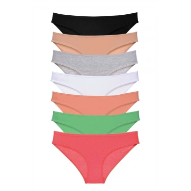 7 Adet Süper Eko Set Likralı Kadın Slip Külot Set 7