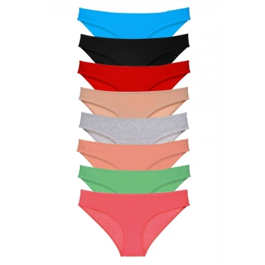 8 Adet Süper Eko Set Likralı Kadın Slip Külot Set 4