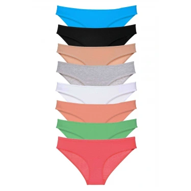 8 Adet Süper Eko Set Likralı Kadın Slip Külot Set 7