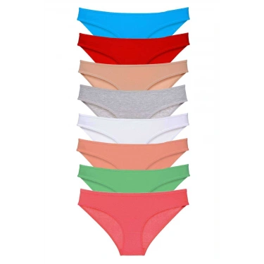 8 Adet Süper Eko Set Likralı Kadın Slip Külot Set 8