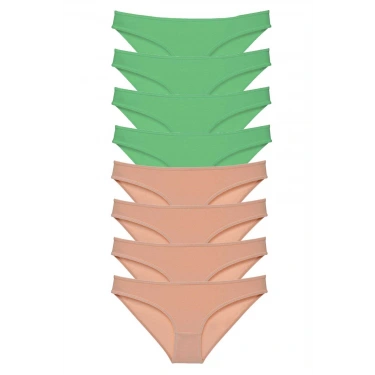 8 Adet Süper Eko Set Likralı Kadın Slip Külot Yeşil Ten